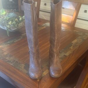 Marc Fisher Brown Leather Riding Knee-High Boots